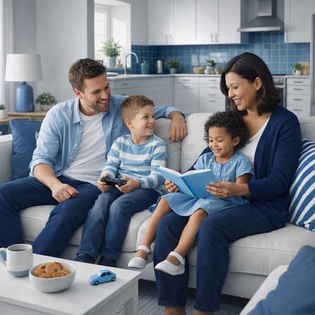Huiselijk gezin in een woningcorporatiewoning